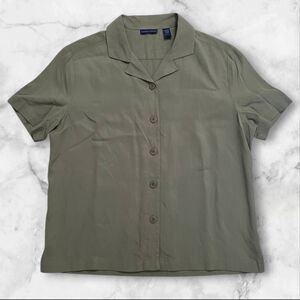 Karen Scott Olive Green Button Up Size Large